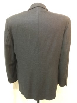 Mens, Sportcoat/Blazer, MICHAEL RYAN, Gray, Brown, Wool, Grid , 42R, Single Breasted, 2 Buttons, 3 Pockets, Notched Lapel,