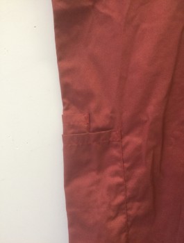 N/L, Brick Red, Poly/Cotton, Solid, Red Twill Drawstring at Waist, 1 Back Pocket and 2 Side/Hip Pockets
