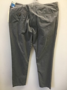 Mens, Casual Pants, 14TH & UNION, Gray, Cotton, Solid, 32/32, Flat Front, Twill Weave, Welt Pocket Right Front Side