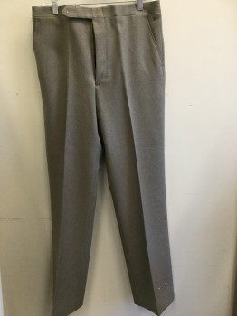 Mens, Suit, Pants, GIORGIO PRINZI, Tan Brown, Polyester, Solid, 33/32, Pants: Flat Front, Creased Legs, Slit Pockets