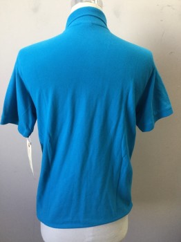 B&C COLLECTION, Turquoise Blue, Cotton, Solid, Multiples, Short Sleeves, Unisex, Pique