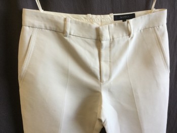 Womens, Slacks, GUCCI, Cream, Cotton, Polyester, Abstract , 34/29, 2" Waistband with Belt Hoops, Flat Front, Zip Front, 4 Pockets