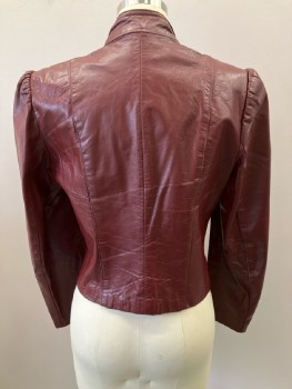 FOXMOOR, Brick Red, Leather, Solid, C.A.l, B.F., L/S, 2 Pckts, Padded Shoulders