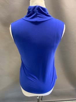 Womens, Top, PROSPECT, Indigo Blue, Polyester, Spandex, L, V-N, Neck Tie Attached, Sleeveless, Pullover