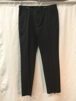 Mens, Slacks, EXPRESS, Black, Synthetic, Solid, 31, 34, Flat Front Zip Fly