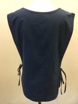 RED KAP, Navy Blue, Polyester, Cotton, Solid, Pull Over, Pocket, Side Ties
