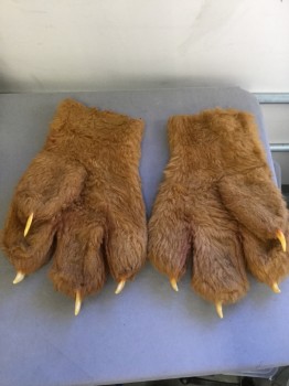 COWARDLY LION MTO, Orange, Ivory White, Faux Fur, Solid, PAWS: Orange Brown Faux Fur with Claws