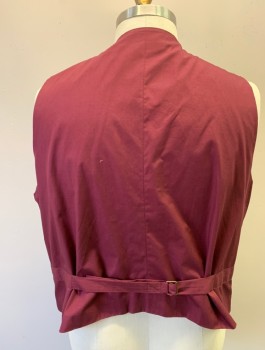 SIAM COSTUMES , White, Black, Terracotta Brown, Wool, Check - Micro , Plaid - Tattersall, 6 Buttons, V-neck, 4 Welt Pockets, Cream Pinstriped Lining, Solid Burgundy Cotton Back, Belted Back Waist, Made To Order