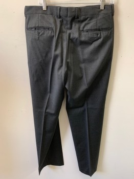 J CREW, Charcoal Gray, Wool, Solid, Flat Front,