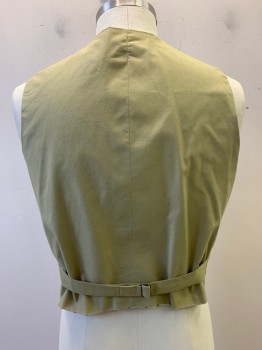 SIAM COSTUMES, Blue-Gray, Beige, Red, Wool, Stripes - Pin, 4 Buttons, Single Breasted, V Neck, 4 Pockets, Back Strap With Buckle