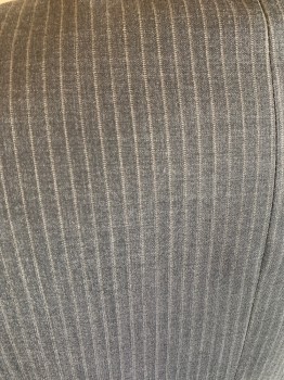 SAVILLE ROW, Charcoal Gray, Gray, Wool, Stripes - Vertical , Notched Lapel, 2 Btn SB, 3 Pckts, Double Back Vent