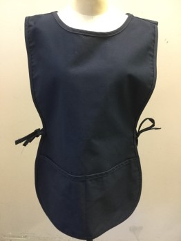 DAINTY MAID, Navy Blue, Polyester, Cotton, Solid, Pull Over, Pockets, Side Ties