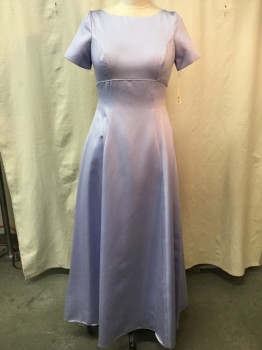 ALFRED ANGELO, Lavender Purple, Synthetic, Solid, Lavender, Round Neck,  Short Sleeves, Self Waist Piping