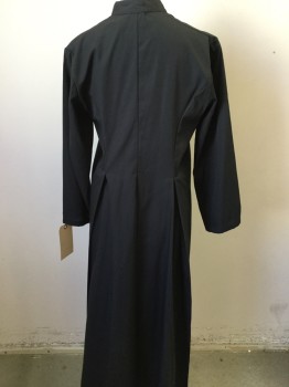 Unisex, Cassock, ABBEY, Black, Polyester, Solid, 12 Y, Children Alter Boy, Long Sleeves, Snap Front, Collar Band