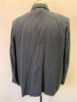 SIAM COSTUMES , Dk Gray, Cotton, Solid, Canvas Material, Single Breasted, Notched Lapel, 3 Buttons, 3 Pockets, Made To Order