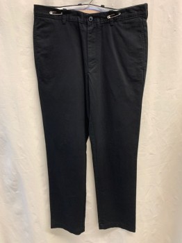 Mens, Casual Pants, J. CREW, Black, Cotton, 33/32, Side Pockets, Zip Front, Flat Front