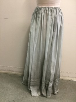 MTO, Silver, Charcoal Gray, Silk, Ombre, Aged Ombre, Drawstring Waist, Horizontal Pintuck Pleats Near Hem, Ankle Length