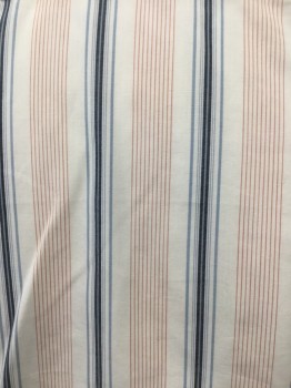 VENICE CUSTOM SHIRTS, White, Black, Lt Blue, Red, Cotton, Stripes, Upper Class Mens Dress Shirt. Stripe Cotton, Button Placet with Bib Front with Cream Cotton Pique Collar Band and French Cuffs