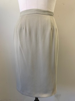 Womens, 1990s Vintage, Suit, Skirt, DONNA TORAN, Beige, Polyester, Solid, W28, Center Back Zipper, Elastic Side Back, Gabardine,