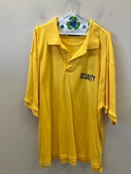 LAWPRO, Yellow, Black, Cotton, Solid, POLO, 3 Btns, "Security" On Front And Back, Multiple