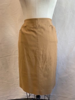Womens, Suit, Skirt, PIAZZA SEMPIONE, Brown, Cotton, Elastane, Solid, W 27, 2 Pockets, Zip Side