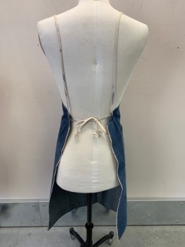 N/L, Blue, Cotton, Aged/Distressed,  3 Pockets, Criss-cross Straps