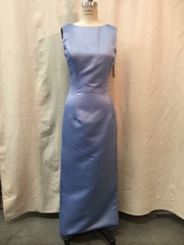 JESSICA MCLINTOK, Periwinkle Blue, Synthetic, Solid, Periwinkle, Round Neck,  Sleeveless