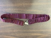 VENA CAVA, Red, Dk Purple, Silk, Abstract , Scoop Neck, 1" Straps, Vertical Drape with Chemically Set Pleats, Hem Above Knee,  **With Matching Dark Purple Belt, Gathered Fabric Covered Elastic, with Silver Clasp