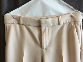 Womens, Slacks, AVERY, Blush Pink, Polyester, Viscose, Solid, 28, 1.5" Waistband with Belt Hoops, Flat Front, Zip Front, 4 Pockets
