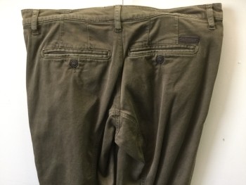 BELLSTAFF, Brown, Cotton, Twill, Flat Front, Pocket on Left Leg with Zipper,