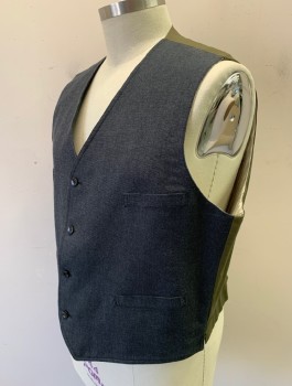 SIAM COSTUMES , Dk Gray, Cotton, Solid, Canvas Material, 4 Buttons, V-neck, 4 Welt Pockets, Cream Pinstriped Lining, Solid Olive Cotton Back, Belted Back Waist, Made To Order