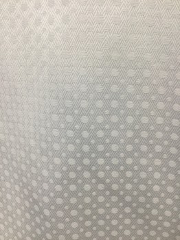 MEL GAMBERT, White, Cotton, Dots, Satin Pique with Dot Pattern, Rounded Collar, Long Sleeves, Collar Attached, Hidden Button Placet