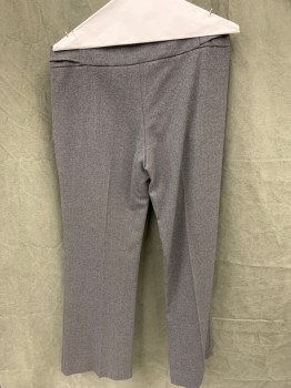 THEORY, Heather Gray, Wool, Lycra, Fall Front, 2 Side Pockets, Attached Side Waist Button Tabs