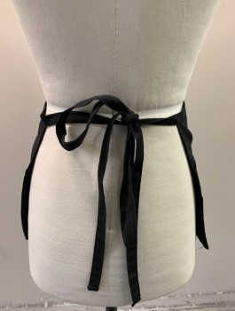 Unisex, Apron, N/L, Black, Cotton, Solid, Twill, 4 Compartments, Self Ties at Waist