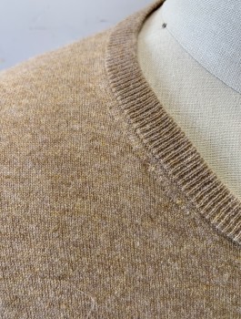 J.CREW, Beige, Cashmere, Solid, Knit, Round Neck, Long Sleeves