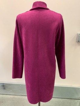 Womens, Sweater, ZARA, Plum Purple, Polyester, Nylon, Solid, S, L/S, Open Front, 2 Pockets