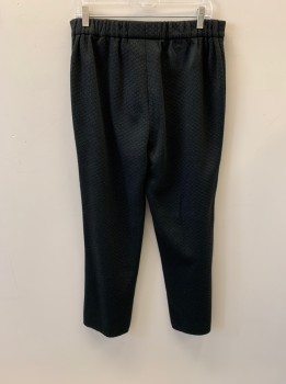 Mens, Sci-Fi/Fantasy Pants, NL, Black, Synthetic, Solid, Textured Fabric, 32/27, Zip Fly, Elastic Waistband, Black Parentheses Shapes