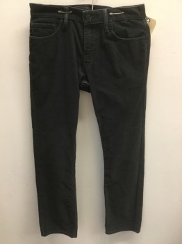 Mens, Casual Pants, LEVI'S, Charcoal Gray, Cotton, Solid, 32/30, Corduroy, Jean Style,