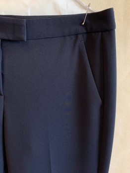 Womens, Slacks, THEORY, Navy Blue, Acetate, Polyester, Solid, 4, 4 Pockets, Zip Fly