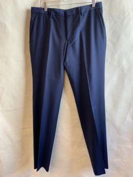 Mens, Suit, Pants, HUGO BOSS, Navy Blue, Wool, Solid, 34/32
