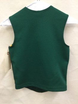 Womens, Cheer Top, PEP SUPPLY, White, Gold, Dk Green, Polyester, Chevron, Color Blocking, XS, Sleeveless, V-neck, Pull Over