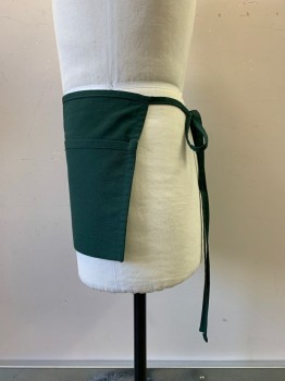 Cardi, Dk Green, Cotton, Solid, 3 Pockets, Back Tie