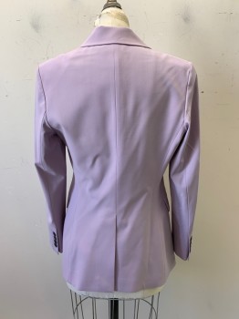 Womens, Blazer, THEORY, Lilac Purple, Wool, Elastane, Solid, 6, L/S, Single Breasted, Peaked Lapel, 3 Pockets, 4 Buttons on Cuffs