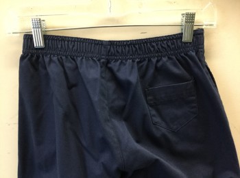 Womens, Scrub Pant Women, DICKIES, Navy Blue, Cotton, Polyester, Solid, XS, Elastic Waist, 2 Side Seam Pockets & 1 Tiny Patch Pocket in Back