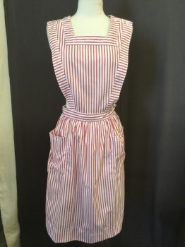 Unisex, Pinafore, MEDLINE, Red, White, Polyester, Cotton, Stripes, S, Candy Striper Pinafore