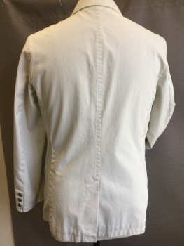 J.CREW, Lt Khaki Brn, Slate Blue, Off White, Khaki Brown, Gray, Cotton, Solid, Stripes - Vertical , Notched Lapel, Single Breasted, 2 Large Turtle Shell Button Front, 3 Pockets, Long Sleeves, Khaki/slate Blue/ Off White/gray Vertical Stripes Lining