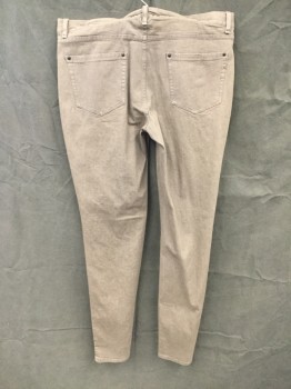 Mens, Casual Pants, JOHN VARVATOS, Lt Brown, Cotton, Elastane, Solid, 34/33, Button Fly,  Belt Loops, 5 Jean Style Pockets