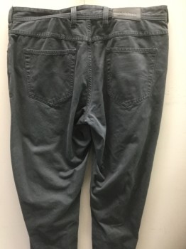 Mens, Casual Pants, RESERVE, Gray, Cotton, Solid, 32, 34, Mid Rise, 5 + Pockets,