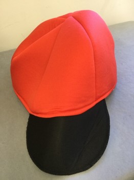 PEANUTS, Red, Black, Polyester, Solid, CAP: Red Hat with Black Brim