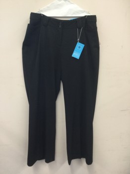 Womens, Slacks, LANE BRYANT, Charcoal Gray, Polyester, Rayon, Solid, TALL, W: 37, Zip Fly, 2 Front Pockets, Belt Loops, Button Tabs Side Waist